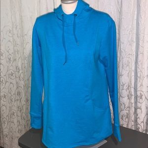 Roots ,Bright blue hoodie, thumb holes & pockets